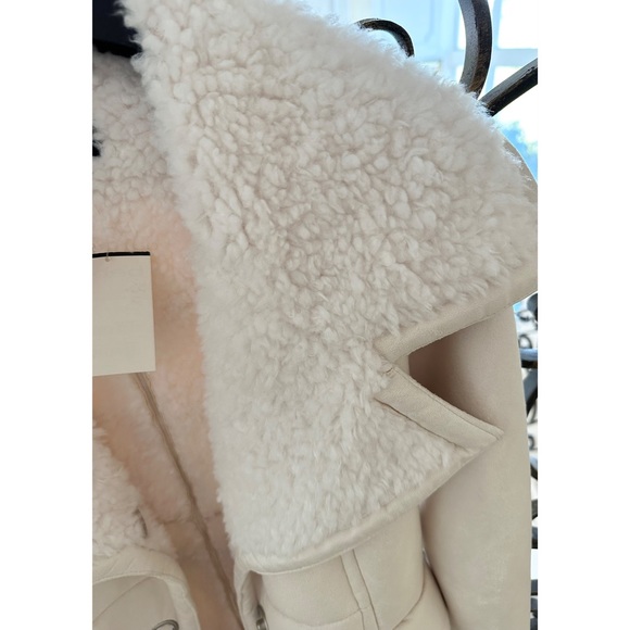 Bebe Faux Suede Sherpa Coat S NWT - Picture 3 of 9